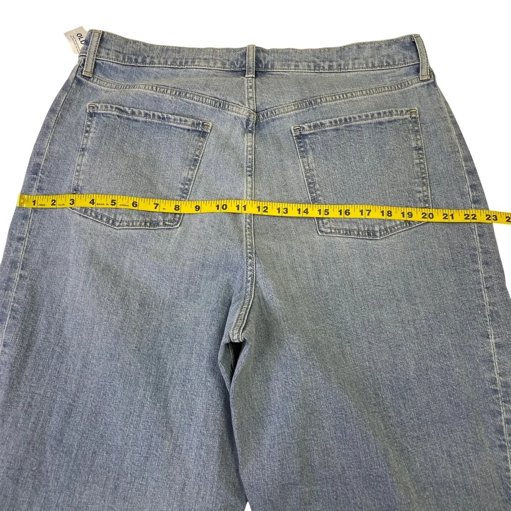 NEW Old Navy High-Rise Barrel Leg Jeans Light Wash Blue Womens 16 Tall - Picture 13 of 14